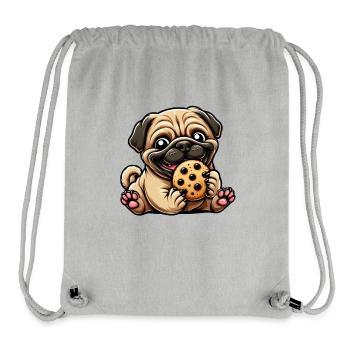 Mops Cookie Süßer Nachtisch Keks - Stanley/Stella recycelter Gym Bag - Grau meliert - Vorne