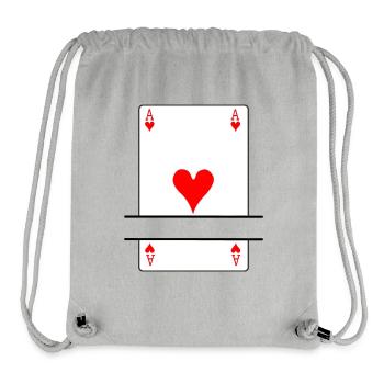 Carte à jouer coeurs as avec espace bannière - Sac à cordon recyclé Stanley/Stella - gris chiné - Devant