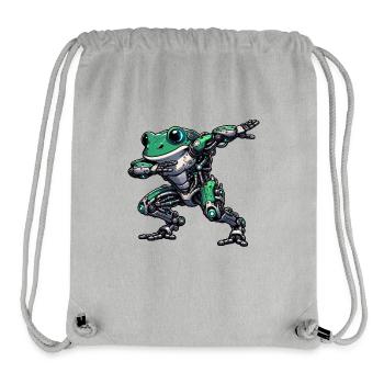 Cooler Roboter Frosch Dabbing Mech Cyborg - Stanley/Stella recycelter Gym Bag - Grau meliert - Vorne