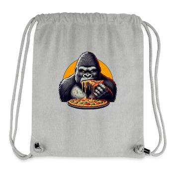 Gorilla Pizza Lover Cartoon - Stanley/Stella Recycled Gym Bag - heather grey - Front