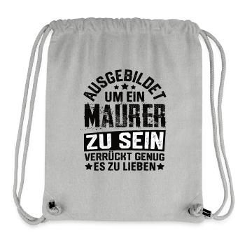 Mason, Building Construction, Master Mason, Mason's Hammer - Stanley/Stella Recycled Gym Bag - heather grey - Front