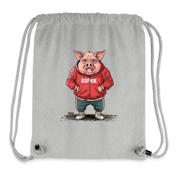 Large Slavic Gopnik Pig - Stanley/Stella Recycled Gym Bag - heather grey - Front