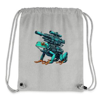 Frosch Roboter Mech Cyborg Zukunft - Stanley/Stella recycelter Gym Bag - Grau meliert - Vorne