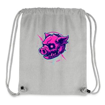 Pink Cyber Pig Punk - Stanley/Stella Recycled Gym Bag - heather grey - Front