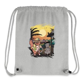 Cat Cats Wild West Enfants Cavalier Cheval - Sac à cordon recyclé Stanley/Stella - gris chiné - Devant