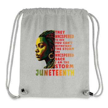 Juneteenth I am The Storm Black History Month - Stanley/Stella Recycled Gym Bag - heather grey - Front
