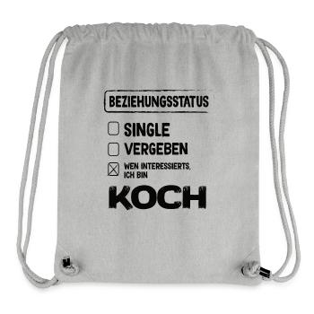 Koch Beziehungsstatus - Stanley/Stella recycelter Gym Bag - Grau meliert - Vorne