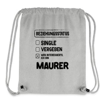 Maurer Beziehungsstatus - Stanley/Stella recycelter Gym Bag - Grau meliert - Vorne