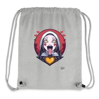 Anime woman with big eyes and hearts - Stanley/Stella Recycled Gym Bag - heather grey - Front
