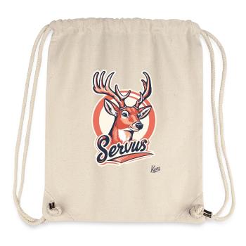 Proud red fallow deer: Deer says goodbye - Stanley/Stella Recycled Gym Bag - natural - Front
