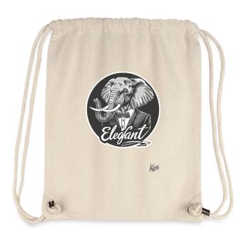 L’éléphant Eleg : l’éléphant élégant - Sac à cordon recyclé Stanley/Stella - blanc naturel - Devant
