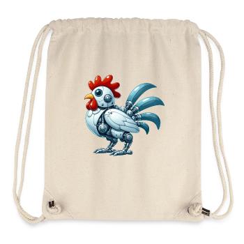 Huhn Roboter Cyborg Hahn Mech Henne - Stanley/Stella recycelter Gym Bag - Naturweiß - Vorne