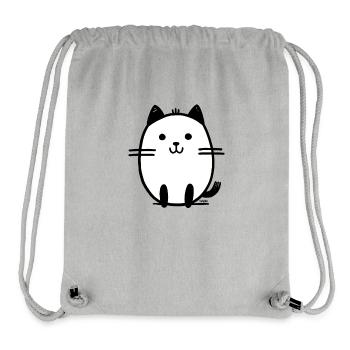 Drawing funny cat - Stanley/Stella Recycled Gym Bag - heather grey - Front