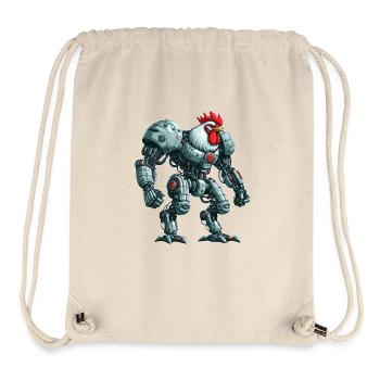 Huhn Hahn Henne Cyborg Roboter Mech - Stanley/Stella recycelter Gym Bag - Naturweiß - Vorne