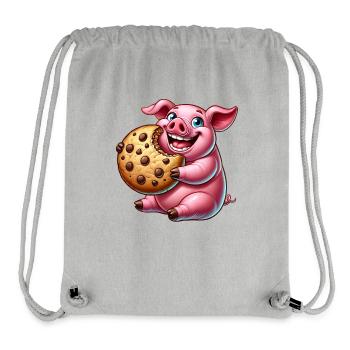 Süßes Schwein Cookie Nachtisch Leckereien - Stanley/Stella recycelter Gym Bag - Grau meliert - Vorne