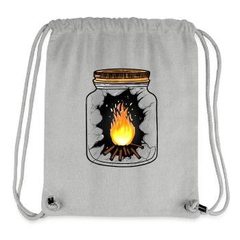 Lagerfeuer Romantik Camping Feuer feurig - Stanley/Stella recycelter Gym Bag - Grau meliert - Vorne