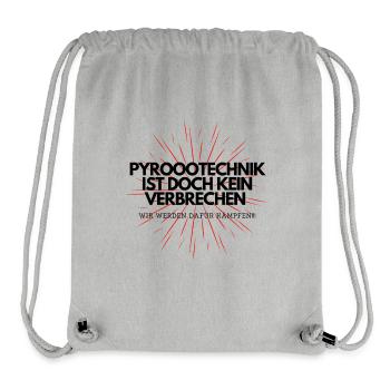 Pyrotechnik ist kein Verbrechen Lustiges Meme - Stanley/Stella recycelter Gym Bag - Grau meliert - Vorne