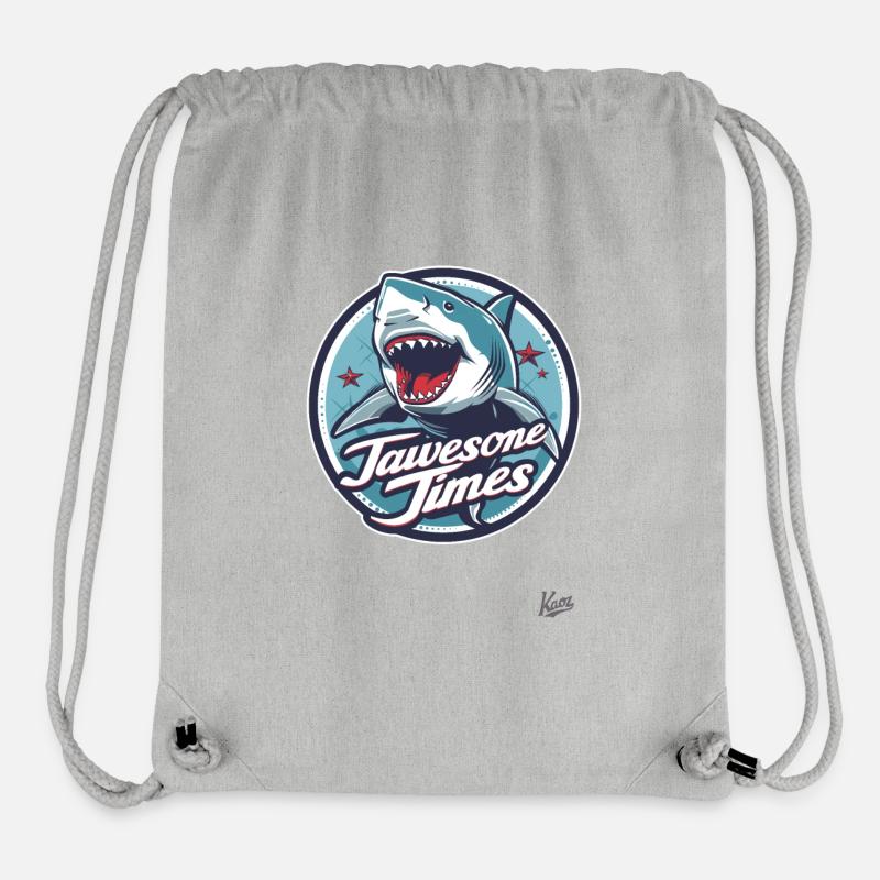 Super bons moments : Requin avec des dents de requin - Sac à cordon recyclé Stanley/Stella - gris chiné