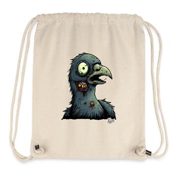 Un pigeon zombie effrayé - Sac à cordon recyclé Stanley/Stella - blanc naturel - Devant