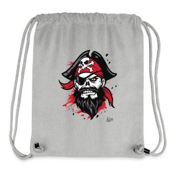 männlicher Mann lustiger Totenkopf Pirat - Stanley/Stella recycelter Gym Bag - Grau meliert - Vorne