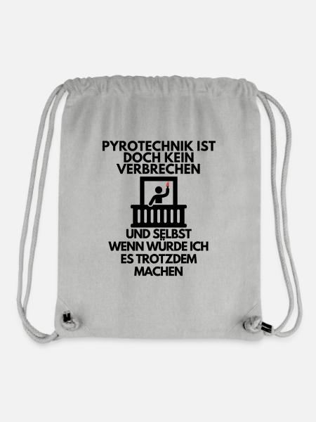Pyrotechnik ist doch kein verbrechen lustiges Meme - Stanley/Stella recycelter Gym Bag - Grau meliert