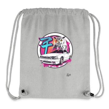 Farbexplosion: Eule und JDM Street Car - Stanley/Stella recycelter Gym Bag - Grau meliert - Vorne