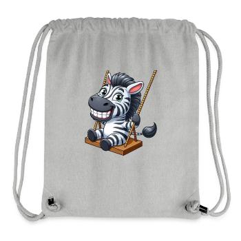 Süßes Zebra schaukeln Cartoon grinsen - Stanley/Stella recycelter Gym Bag - Grau meliert - Vorne