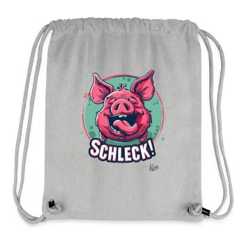 Lecker Essen und Trinken mit Schwein: Schleck! - Stanley/Stella recycelter Gym Bag - Grau meliert - Vorne