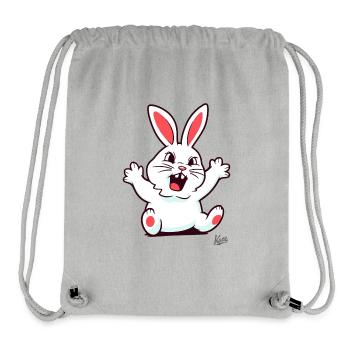 Unzufrieden: Nörgelnder kleiner weißer Hase - Stanley/Stella recycelter Gym Bag - Grau meliert - Vorne