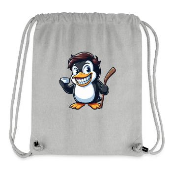 Lustiger Pinguin Eishockey Cartoon Spieler - Stanley/Stella recycelter Gym Bag - Grau meliert - Vorne