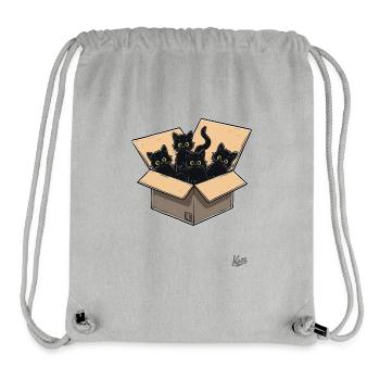 Une boîte pleine de bébés chats noirs - Sac à cordon recyclé Stanley/Stella - gris chiné - Devant