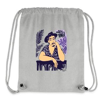 Vintage Man at the Table – Contemporary Art - Stanley/Stella Recycled Gym Bag - heather grey - Front