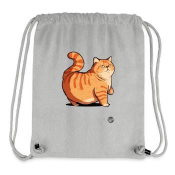 Fat Fat Cozy Fluffy Cat - Sac à cordon recyclé Stanley/Stella - gris chiné - Devant
