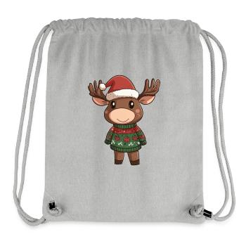 Moose Christmas - Stanley/Stella Recycled Gym Bag - heather grey - Front