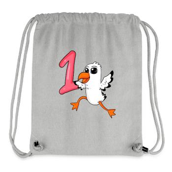 Zahl 1 Nummer Eins - Möwe Motiv - Stanley/Stella recycelter Gym Bag - Grau meliert - Vorne
