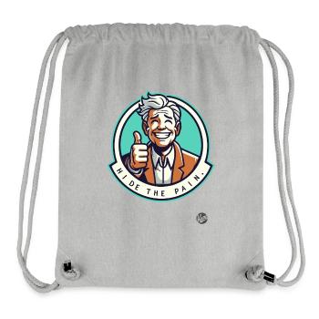 Pouce levé et cacher la douleur - Sac à cordon recyclé Stanley/Stella - gris chiné - Devant