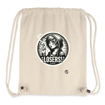 Edgy Alternative Goth Punk Girl : Losers - Sac à cordon recyclé Stanley/Stella - blanc naturel - Devant