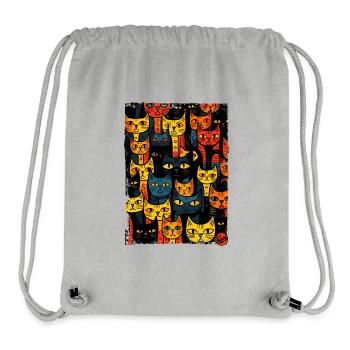 Gathering of artistic street cats - Stanley/Stella Recycled Gym Bag - heather grey - Front
