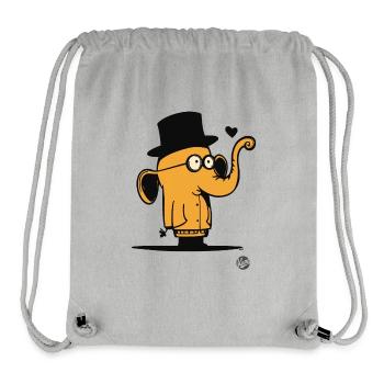 Cute Orange Cartoon Elephant Design - Stanley/Stella Recycled Gym Bag - heather grey - Front