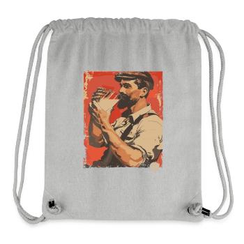 Gutaussehender Milchmann trinkt Milch - Stanley/Stella recycelter Gym Bag - Grau meliert - Vorne