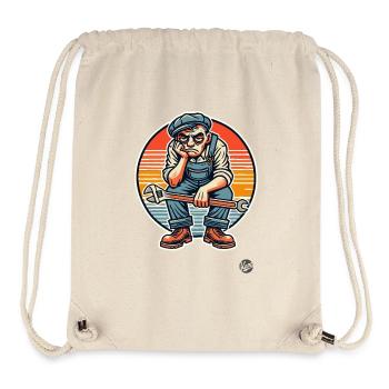 Gelangweilter Arbeiter Handwerker - Stanley/Stella recycelter Gym Bag - Naturweiß - Vorne