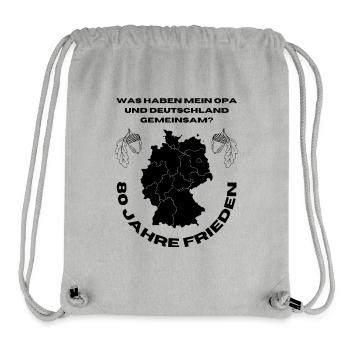 Paix en Allemagne - Sac à cordon recyclé Stanley/Stella - gris chiné - Devant