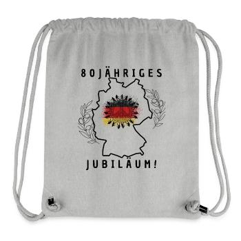 80 Years of Peace in Germany - Stanley/Stella Recycled Gym Bag - heather grey - Front