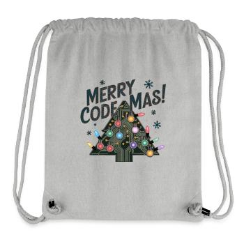 Noël Joyeux Code Mas Fêtes de fin d’année - Sac à cordon recyclé Stanley/Stella - gris chiné - Devant