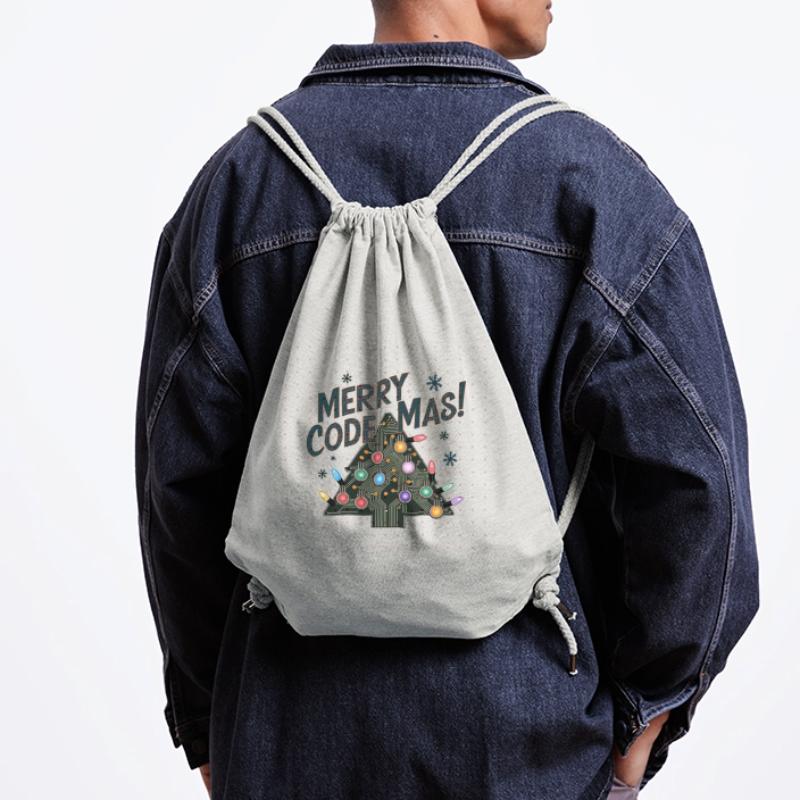 Noël Joyeux Code Mas Fêtes de fin d’année Sac à cordon recyclé Stanley/Stella