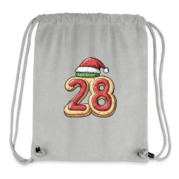 Biscuit de Noël à 28 chiffres - Sac à cordon recyclé Stanley/Stella - gris chiné - Devant