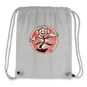 Lustige Retro-Cartoon-Blume - Stanley/Stella recycelter Gym Bag - Grau meliert - Vorne