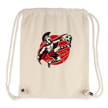 Spartan warrior with ball playing soccer - Stanley/Stella Recycled Gym Bag - natural - Front