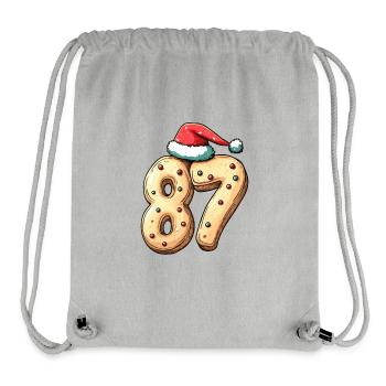 Biscuit de Noël à 87 chiffres - Sac à cordon recyclé Stanley/Stella - gris chiné - Devant