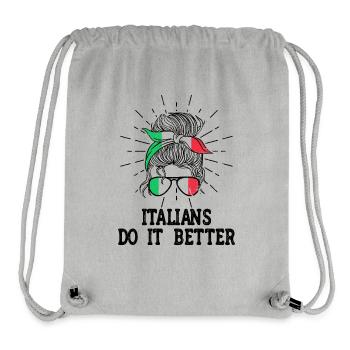 Italienerin Italien Lustiger Spruch Geschenkidee - Stanley/Stella recycelter Gym Bag - Grau meliert - Vorne